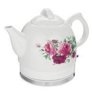 1.2L ELECTRIC TEA WATER KETTLE CERAMIC POT WITH FLORAL ROSEPN-3862