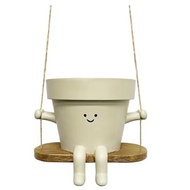 【AiBi Home】-Cute Resin Head Hanging Planters Hanging Planter Swing Plant Pot for Indoor Outdoor Plant Holder, Succulent