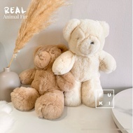 【Real Animal Fur】Fluffy Teddy Bear Real Rabbit Fur Soft Toys Bear Besar Bantal Peluk Comel Arnab Bul