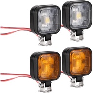 INJORA Square LED Lights with Bracket for RC Cars, 12.8mm(White and Yellow)