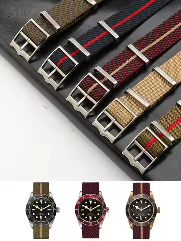 For Tudor Biwan Qicheng Little Red Flower Black Shield Bronze M79250ba Anti-Allergy Nylon Canvas 20 