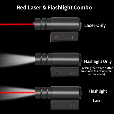 Laser Light Flashlight Combo fit for 20mm Picatinny Rail Rifle Laser Flashlight Glock Laser Light