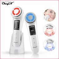 COD□℗✇CkeyiN 5 in 1 EMS Facial Massager LED Photon Rejuvenation Hot Compress Face Lifting Anti Aging