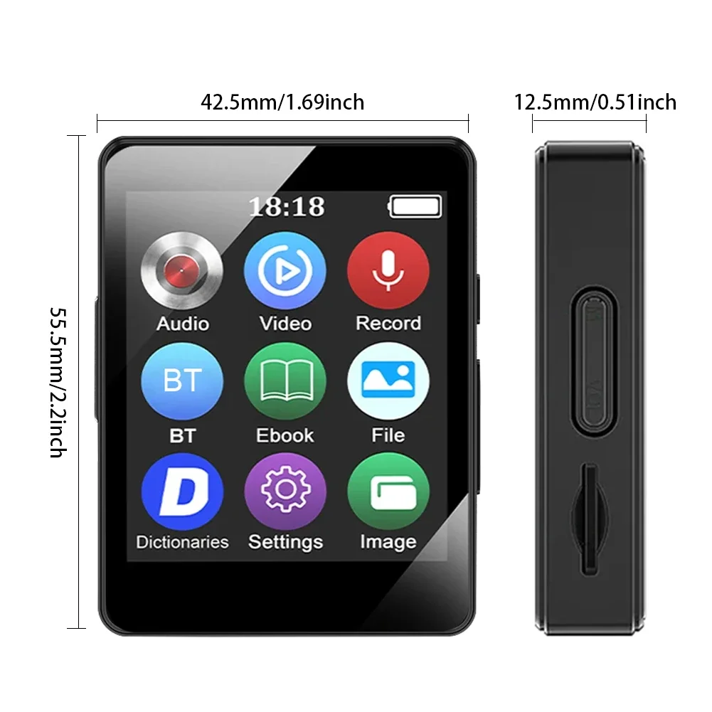 Máy Nghe Nhạc Lossless MP3 MP4 Full Màn Hình Cảm Ứng Bluetooth HiFi Walkman Có Đài FM Ghi Âm Chức Nă
