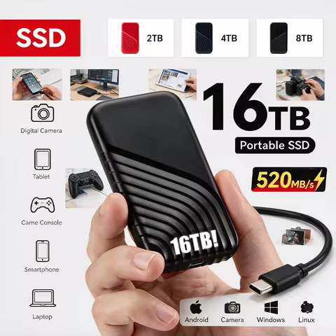 Portable SSD 1TB Original External Hard Disk USB3.1 High Speed Type-C Solid State Drive 2TB 4TB Exte
