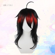 VTuber Vox Akuma Cosplay Wig NIJISANJI Luxiem 2022 Long Black Hair Mixed Red Heat Resistant Unisex A