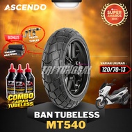 [PAIR PACKAGE] ASCENDO MT540 TUBELESS TIRES (120/70-13 / 140/60-13) Ring 13 NMAX AUTOMATIC MOTORCYCL
