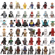 WM410-2032 Star Wars Figures Rey Chewbacca Lando Knights of Ren Mandalorian Stormtroopers Building B