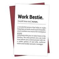 1pc Funny Work Bestie Definition Card With Envelope - Birthday Wishes Card For Colleague, Going Away