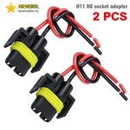 [LUMY] 2pcs H11 H8 Female Connector Adapter Wiring Harness Socket Plug Fog Light