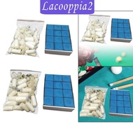 [Lacooppia2] 50Pcs Slip on Pool Cue Tips Protective with Pool Cue Chalk Billiard Cue Tips
