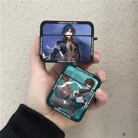 Honkai Star Rail Blade Jing Yuan Case for Airpods 1 2 Pro Black Earphone Charging Box for Air Pods 3