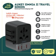 AUKEY Universal Travel Adapter GAN Type C 30W 35W/ 65W/ 100W Multiple Ports Mode 2 USB a & 3 USB-C