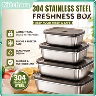 Kitchara💗 304 Stainless Steel Container Food Storage with Lid Fresh-Keeping Storage Box  飯盒不銹鋼 保鲜盒
