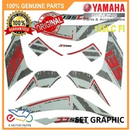 135LC FI STICKER 135LC V8 SET GRAPHIC STRIPE SW SILKY WHITE 00% ORIGINAL YAMAHA - BDK-FG000-00-P5