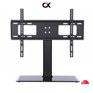 Universal Table TV Stand for 26"-70" LCD LED Screen Height Adjustable Monitor Desk Bracket with Tempered Glass Base