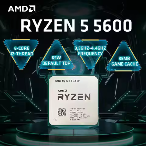 NEW AMD Ryzen 5 5600 R5 5600 3.5 GHz 6-Core 12-Thread CPU Processor 7NM L3=32M 100-000000927 Socket 