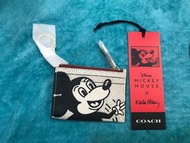 Coach Disney Mickey Mouse x Keith haring Mini skinny ID case, 米奇，廸士尼， 散子/紙包，銀包，wallet,coin case,卡包，card case