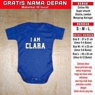 Jumper Bayi i am GRATIS NAMA DEPAN romper bayi karakter lucu custom