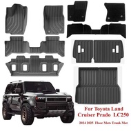 Floor Mats Waterproof Anti-Slip For Toyota Land Crur Prado 250 J250 LC250 All Weather Front Rear Car