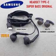 Samsung Headset TYPE C Super Bass Earbuds Hitam For Samsung Galaxy A33 5G  A53 5G  A73 5G  A80  A90 5G  Note 10  Note 10+  Note 20