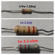 (4 pieces) RESISTOR 1W 2.2MJ/1/4W 1.20MJ/1W 2.2 OHM.