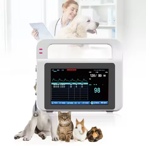 Handheld Veterinary Temp SPO2 NIBP Pulse Oximeter Animal Portable Pet Vital Signs Patient Monitor