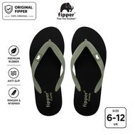 Fipper Comfy Sandal Jepit Anti Slip Pria Wanita Original Ringan Nyaman Hitam Black / Green Schist