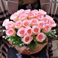 18 Queen Rose Heads 5 Cm. Head Flower Roses Artificial Flowers Bouquets Wrapped In