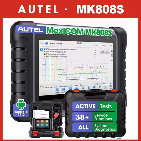 Autel MK808S Diagnostic Tools Automotivo Scanner Bi-Directional Control IMMO Key Coding PK MX808S MK