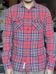 Superdry 紅 red checked shirt 色格仔恤衫 vintage second hand 二手 古著 男裝格仔長袖恤衫