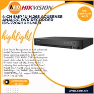 Hikvision 4CH 4 Channel 4K 8MP Lite / 5MP 1U H.265 AcuSense CCTV DVR Recorder iDS-7204HUHI-M1/X