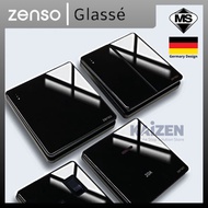 ZENSO Switch Glasse Black Glass Rocker Slim Switches & Socket [SIRIM]