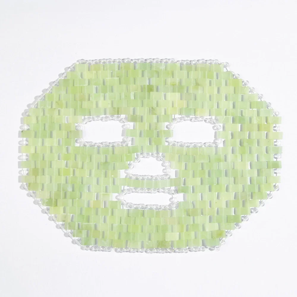 หยก Facial Mask หินธรรมชาติหยก Sleep Mask Anti-Aging Jade Eye Mask เครื่องมือนวดความงามสําหรับ Puffy