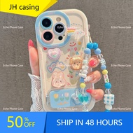 3D iPhone 16 15 14 13 12 11 Pro Max 7 8 Plus XR XS MAX Shockproof Cute Cartoon Pattern Strap Case fo