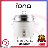 Iona 1.8L Stainless Steel rice Cooker with Steamer - GLRC182 (1 Year Warranty)