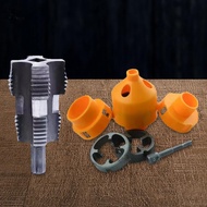 PVC Pipe Threader Kit with 1/2In 3/4 1 Inch Dies Pipe Threader Plumbing PVC Thread Tool Water Pipe P