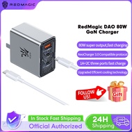 เครื่องชาร์จ Nubia Redmagic 80W GaN5ที่ชาร์จเร็ว Nubia Dao Feng 80W GaN USB-A พอร์ตสามพอร์ต/C1/C2 10