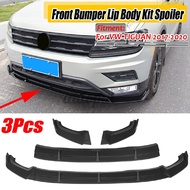 in stock 3PCs Matte Front Bumper Lip Body Kit Spoiler Splitter For VW TIGUAN 2017-2020