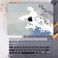 Redlai เคสพิมพ์ลายคลื่นทะเลเข้ากันได้กับ MacBook 2025 M4 A3240 Pro 14 16 Air 13 M1 A2337 A2179 A1466