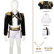 ชุดคอสเพลย์ผู้หญิงนักล่าปีศาจ Kpop ภาพยนตร์สำหรับเด็กเด็กผู้หญิง Zoey Mira Rumi สีดำทองชุดแต่งกายเทศ