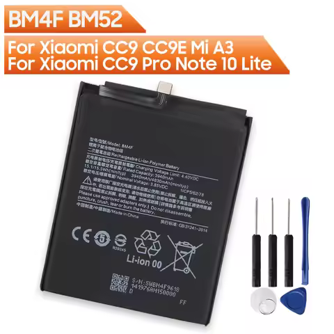 Replacement Phone Battery BM4F BM52 For Xiaomi CC9 CC9E Mi A3 Xiaomi CC9 Pro Xiaomi Note 10 Lite Rec