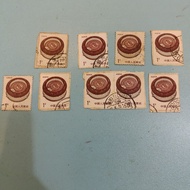 9 Chinese stamps used Chinese coin series worth 1