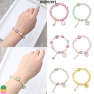 IESPOIRYI Bohemian Bracelet, Lucky Elastic Korean Daisy Bracelet, Gifts Multicolor Crystal Beaded Br