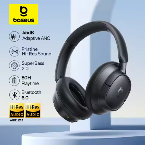 Baseus EH10 NC ANC Wireless Headphones 45dB Adaptive Hybrid Noise Cancelling Headsets Hi-Res LDAC He