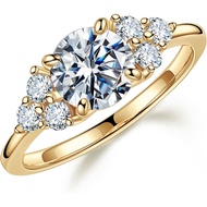 MOOSEA 1 2ct Moissanite Engagement Ring for Women Brilliant D Color VVS1 Clarity Lab Created Moissan