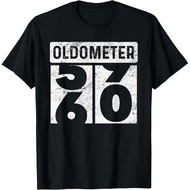 Men's cotton T-shirt Oldometer Odometer Funny 60th Birthday 60 yrs Old Joke T-Shirt