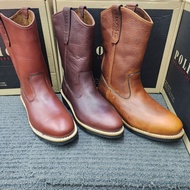 POLICE SAFETY SHOES 91494 HIGH CUT BOOT BROWN MAROON DARK MAROON LEATHER BOOT CUTTING A TOE CAP SLIM