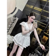 Lovely Layered Lace Design Women's Dress BY8768