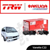 Vanette C22 Front Brake Disc Pad   TRW